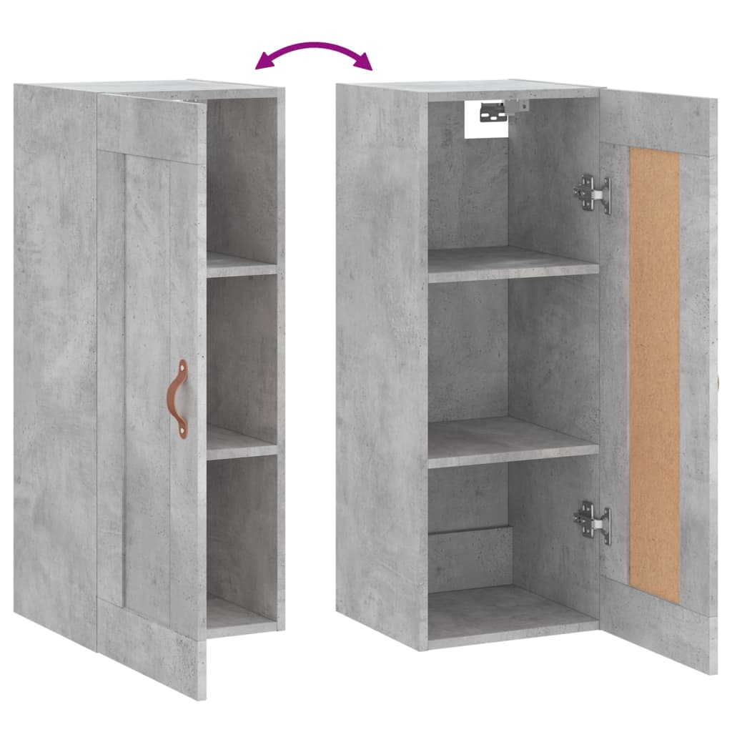 Armoire murale gris béton 34,5x34x90 cm bois d'ingénierie - XIOS