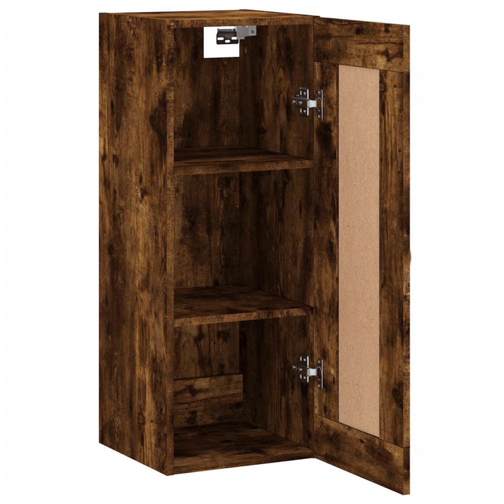 Armoire murale chêne fumé 34,5x34x90 cm bois d'ingénierie - XIOS