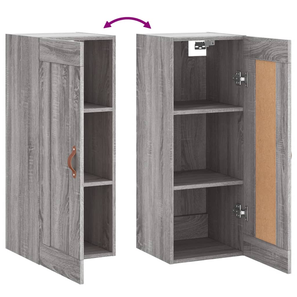 Armoire murale sonoma gris 34,5x34x90 cm bois d'ingénierie - XIOS