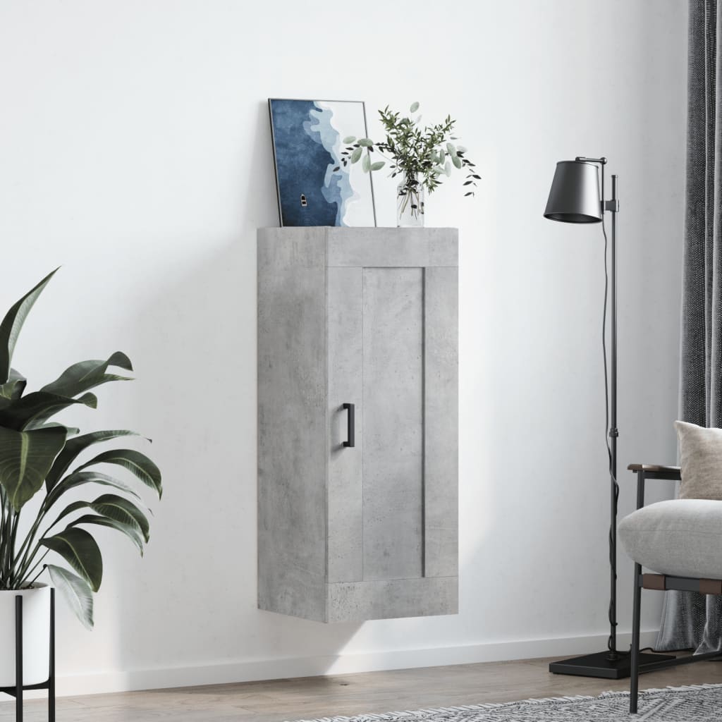Armoire murale gris béton 34,5x34x90 cm bois d'ingénierie - XIOS