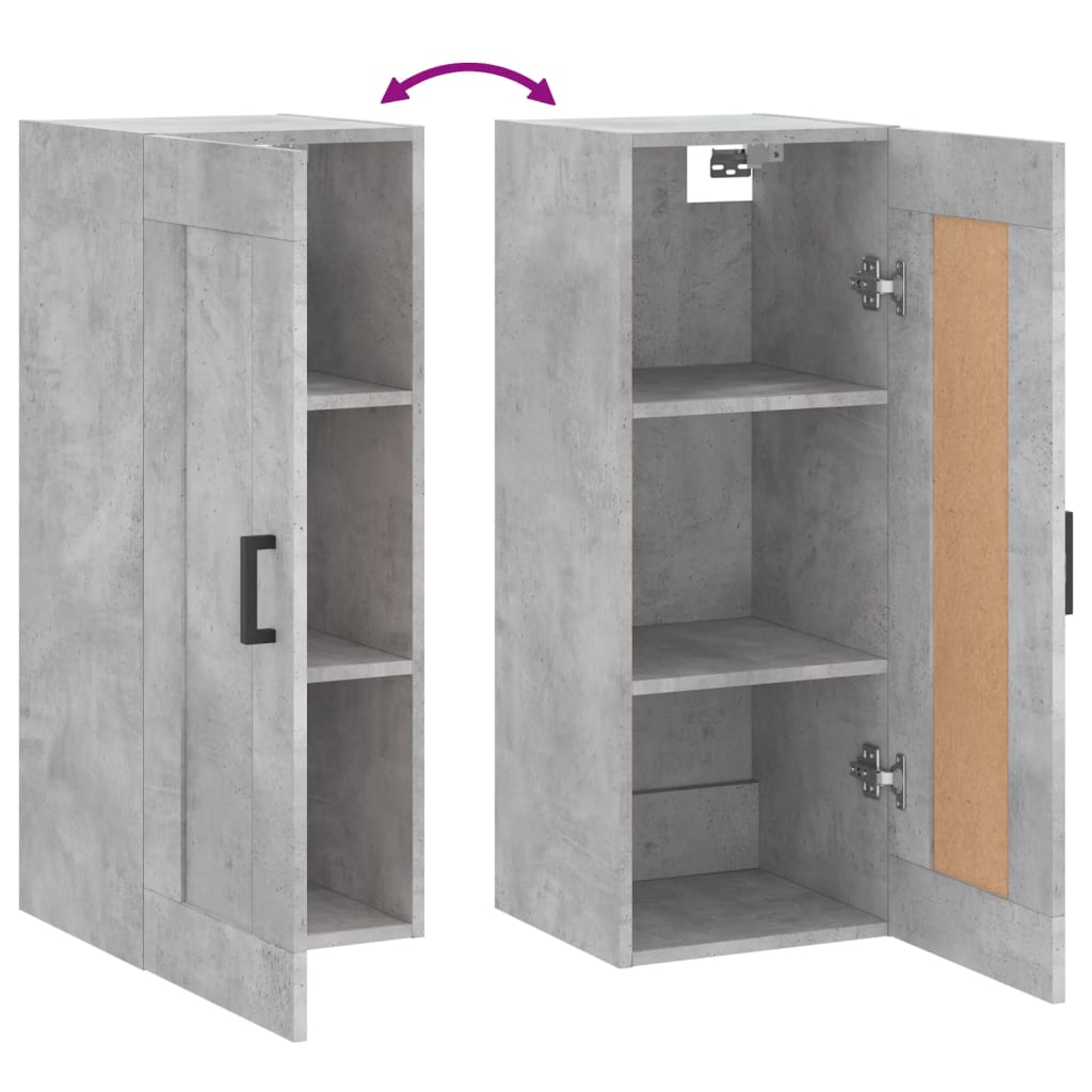Armoire murale gris béton 34,5x34x90 cm bois d'ingénierie - XIOS