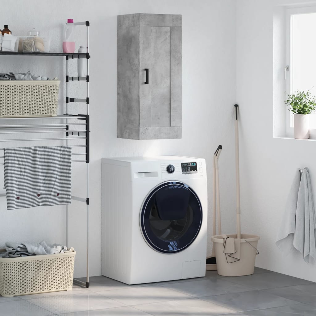 Armoire murale gris béton 34,5x34x90 cm bois d'ingénierie - XIOS