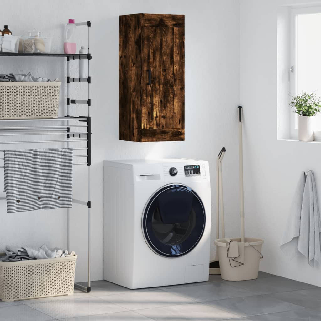 Armoire murale chêne fumé 34,5x34x90 cm bois d'ingénierie - XIOS
