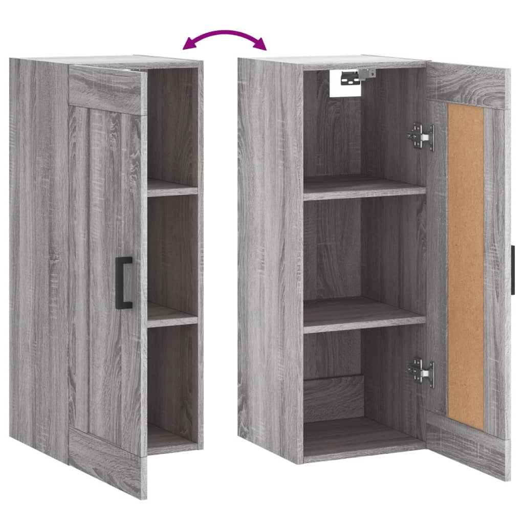 Armoire murale sonoma gris 34,5x34x90 cm bois d'ingénierie - XIOS