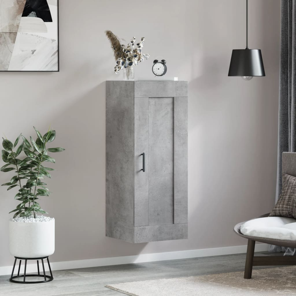 Armoire murale gris béton 34,5x34x90 cm bois d'ingénierie - XIOS