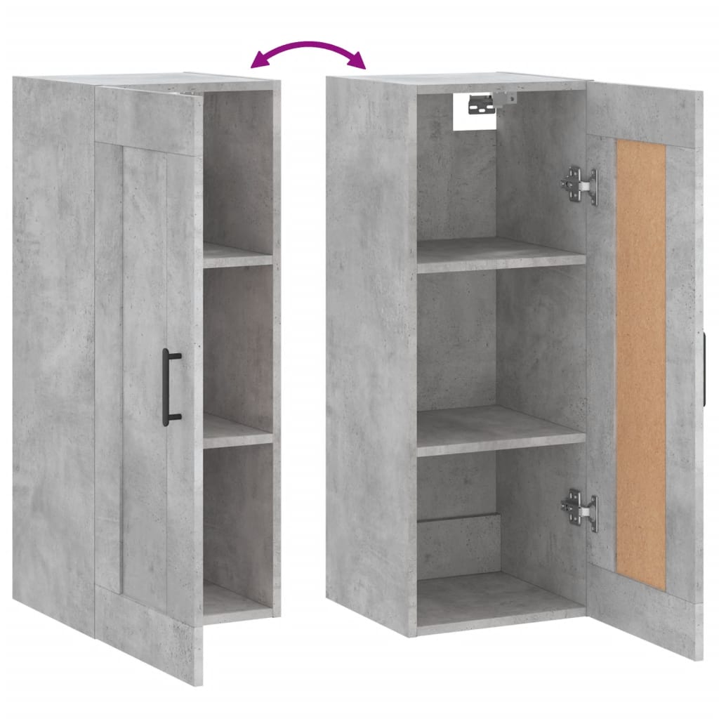 Armoire murale gris béton 34,5x34x90 cm bois d'ingénierie - XIOS