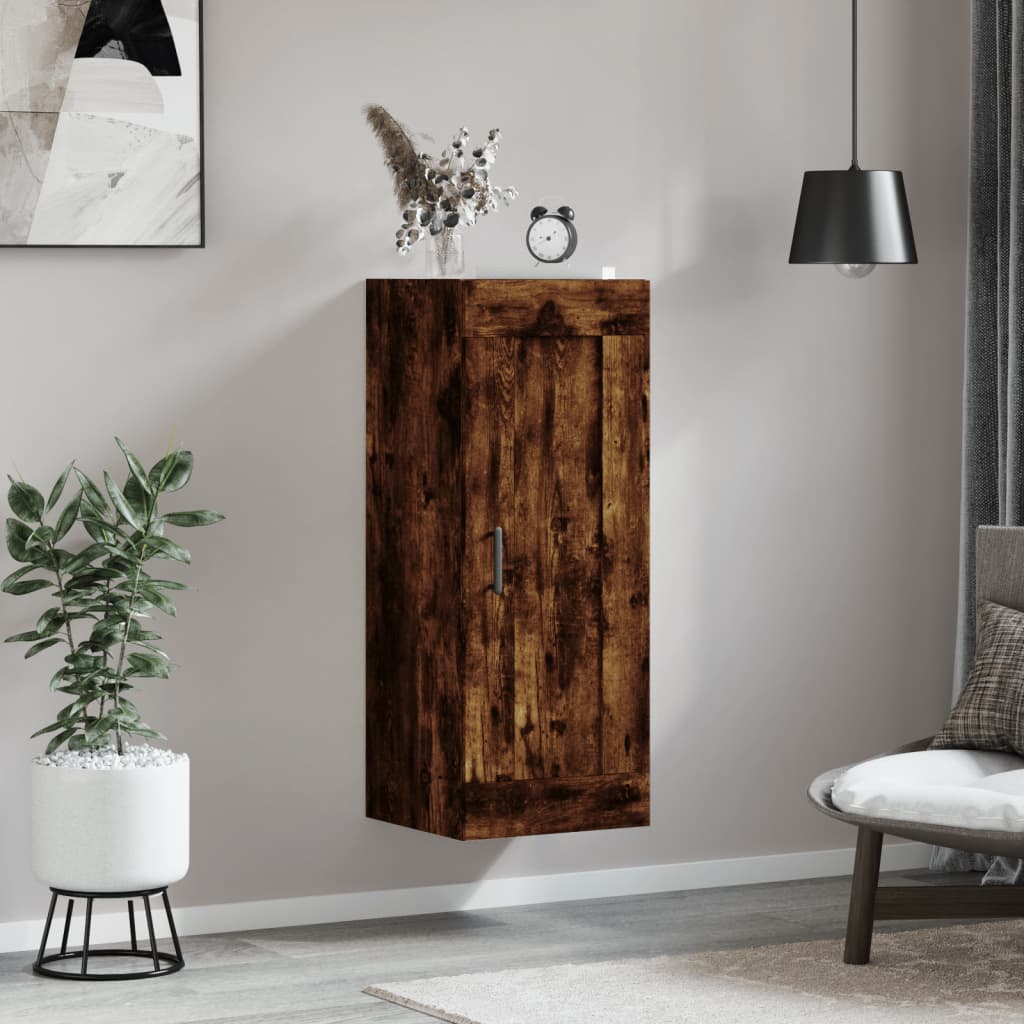 Armoire murale chêne fumé 34,5x34x90 cm bois d'ingénierie - XIOS