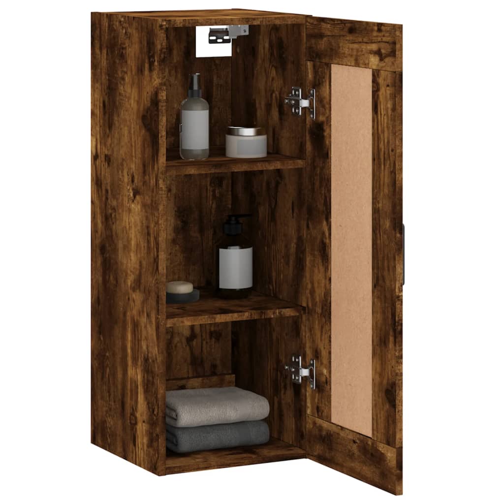 Armoire murale chêne fumé 34,5x34x90 cm bois d'ingénierie - XIOS