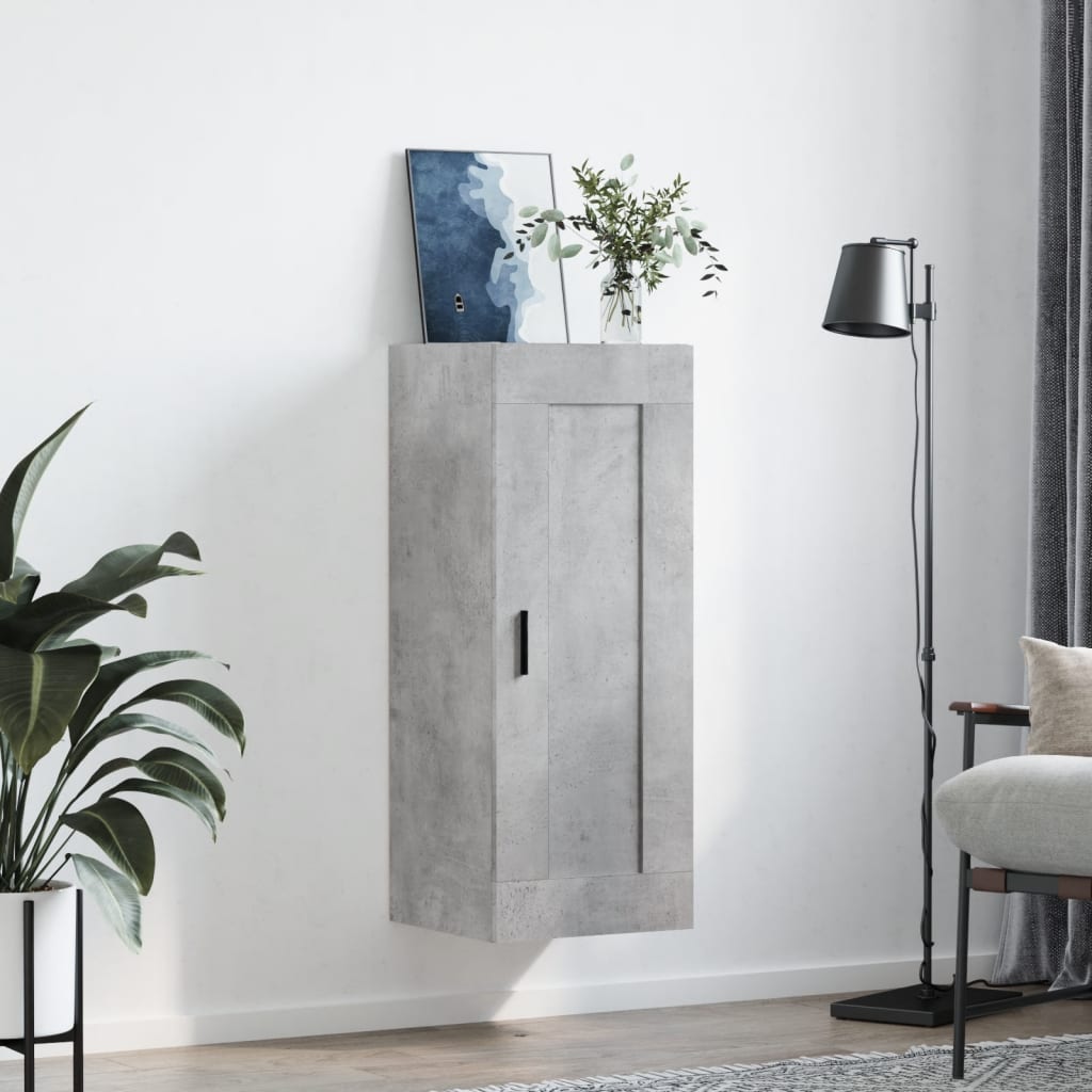 Armoire murale gris béton 34,5x34x90 cm bois d'ingénierie - XIOS