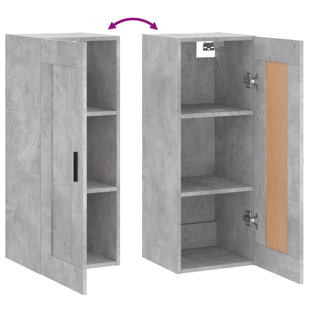 Armoire murale gris béton 34,5x34x90 cm bois d'ingénierie - XIOS
