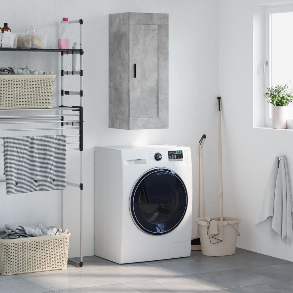 Armoire murale gris béton 34,5x34x90 cm bois d'ingénierie - XIOS