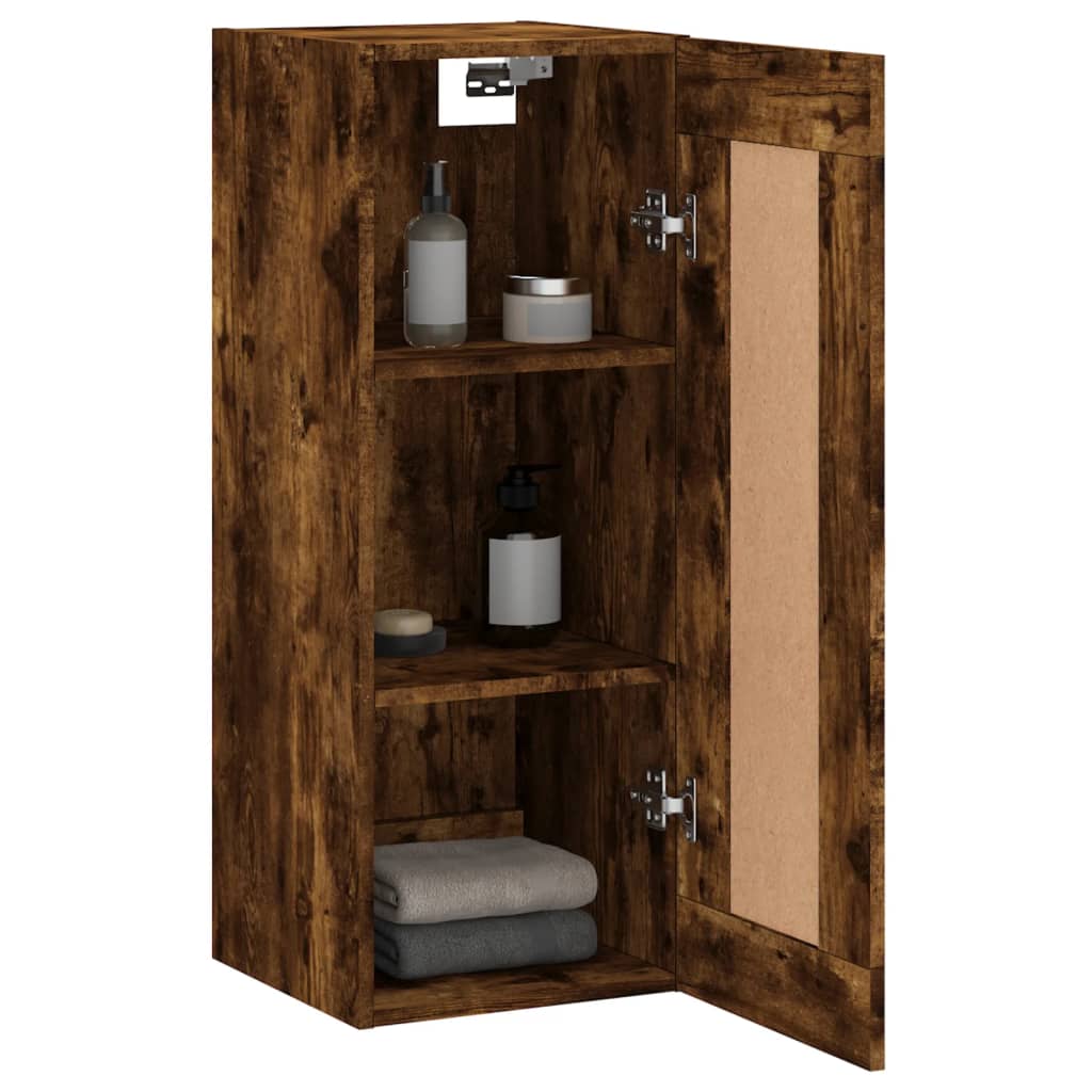 Armoire murale chêne fumé 34,5x34x90 cm bois d'ingénierie - XIOS