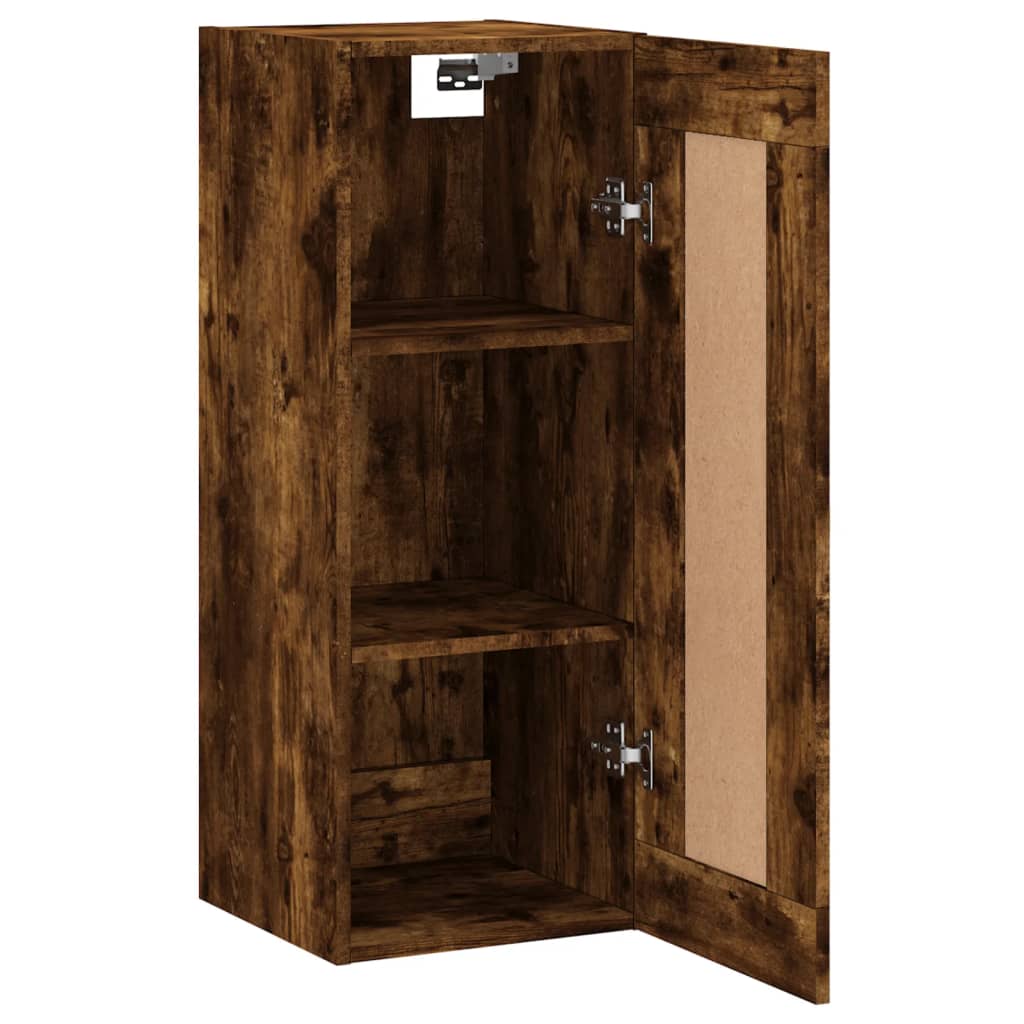 Armoire murale chêne fumé 34,5x34x90 cm bois d'ingénierie - XIOS