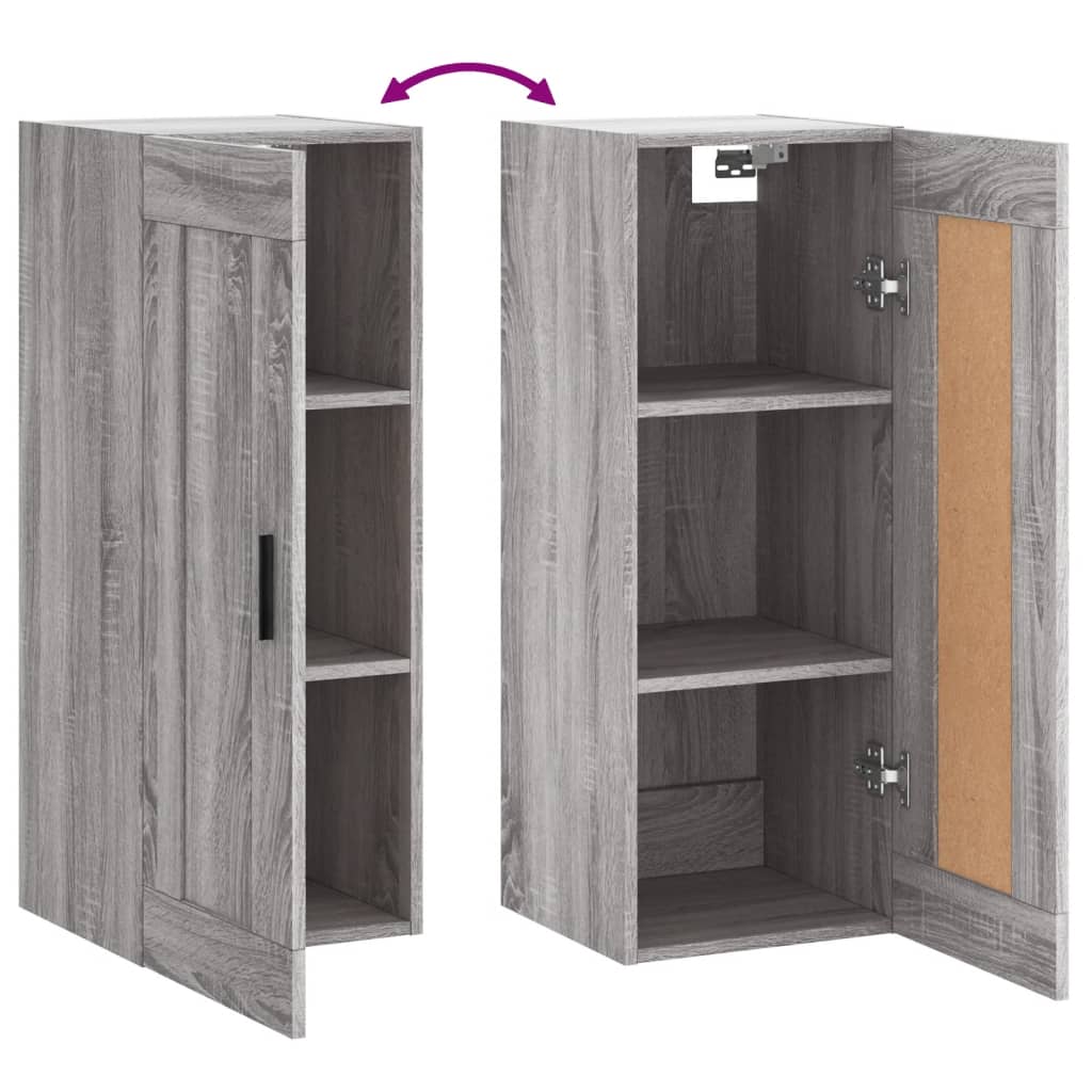 Armoire murale sonoma gris 34,5x34x90 cm bois d'ingénierie - XIOS