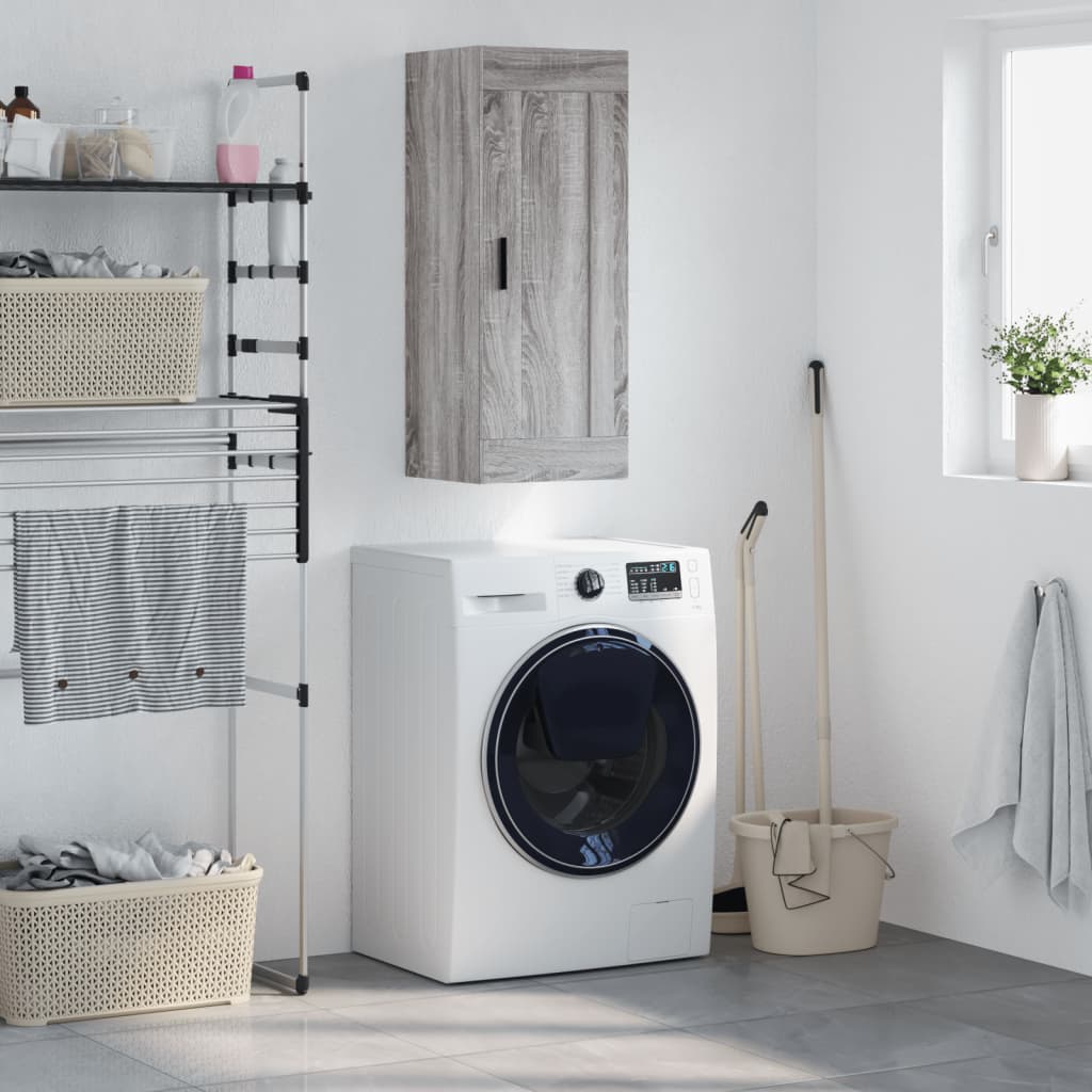 Armoire murale sonoma gris 34,5x34x90 cm bois d'ingénierie - XIOS