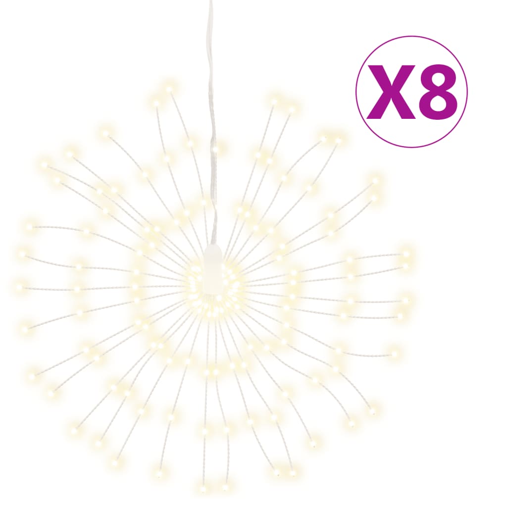 Étoile rayonnante de Noël 140 LED 8 pcs blanc chaud 17 cm - XIOS