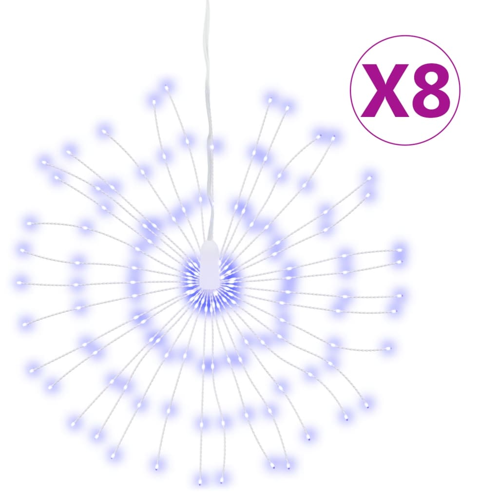 Étoile rayonnante de Noël 140 LED 8 pcs bleu 17 cm - XIOS