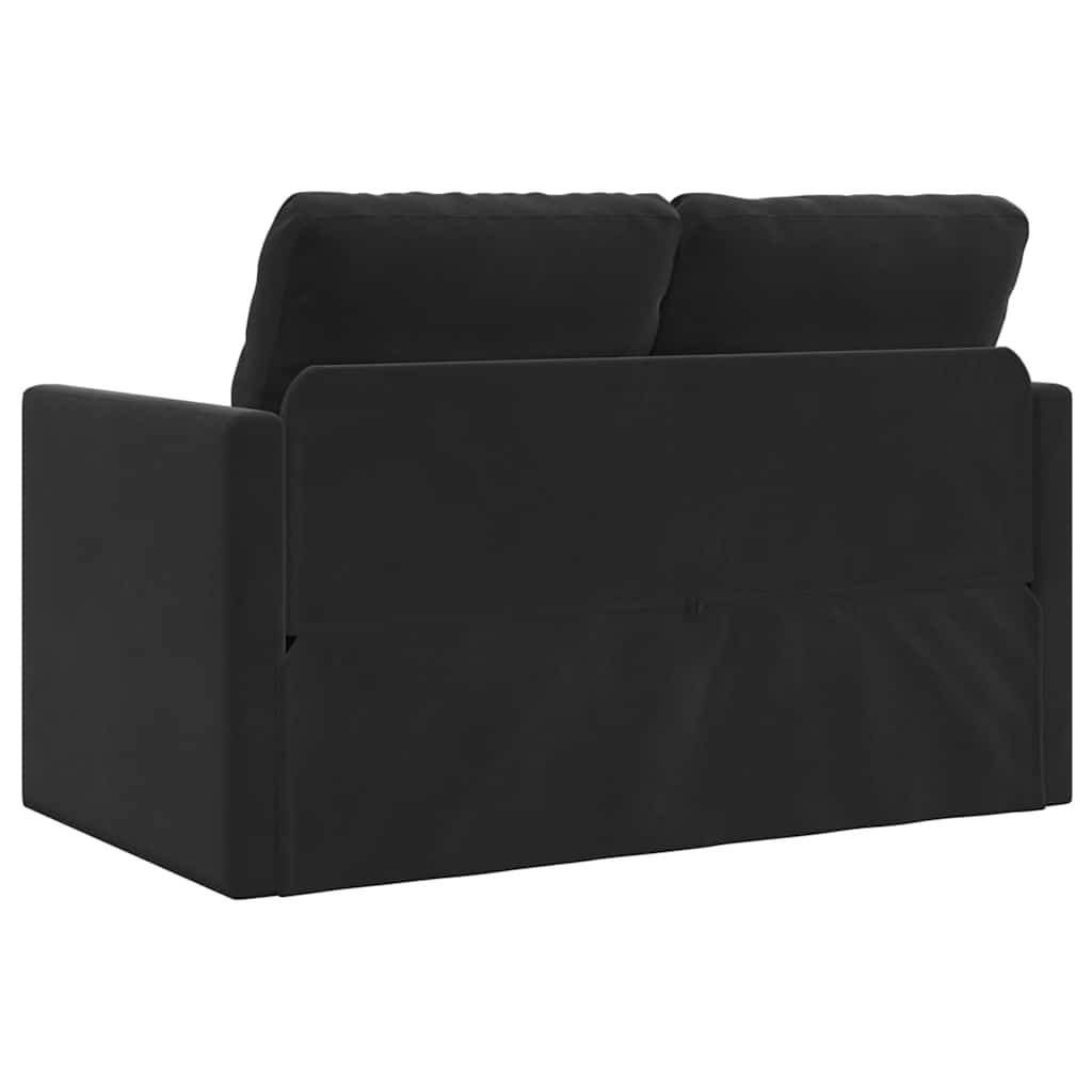 Canapé-lit 2 en 1 noir 122x204x55 cm velours