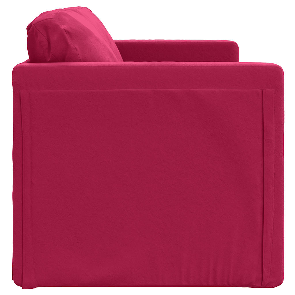 Canapé-lit 2 en 1 rouge bordeaux 122x204x55 cm velours