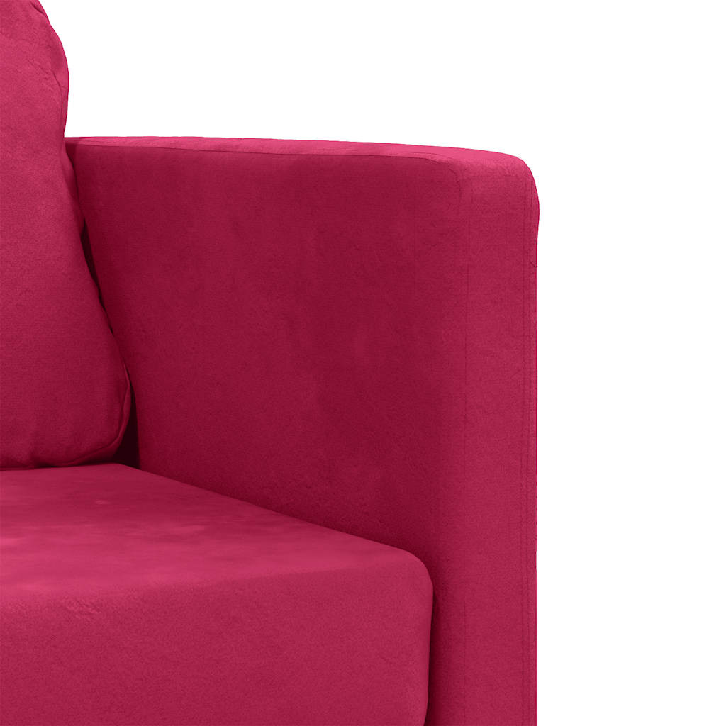Canapé-lit 2 en 1 rouge bordeaux 122x204x55 cm velours - XIOS