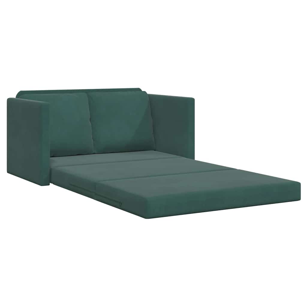 Canapé-lit 2 en 1 vert foncé 122x204x55 cm velours - XIOS