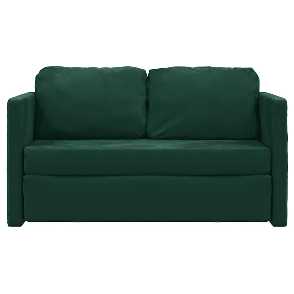 Canapé-lit 2 en 1 vert foncé 122x204x55 cm velours - XIOS