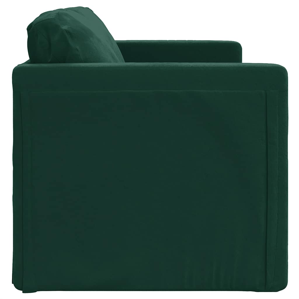 Canapé-lit 2 en 1 vert foncé 122x204x55 cm velours - XIOS