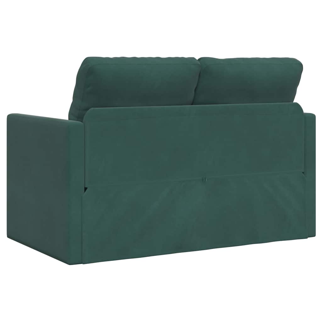 Canapé-lit 2 en 1 vert foncé 122x204x55 cm velours - XIOS