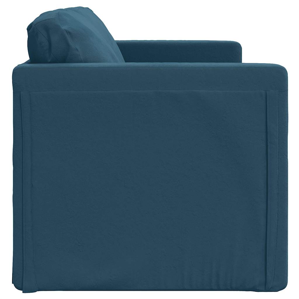 Canapé-lit 2 en 1 bleu 122x204x55 cm velours - XIOS
