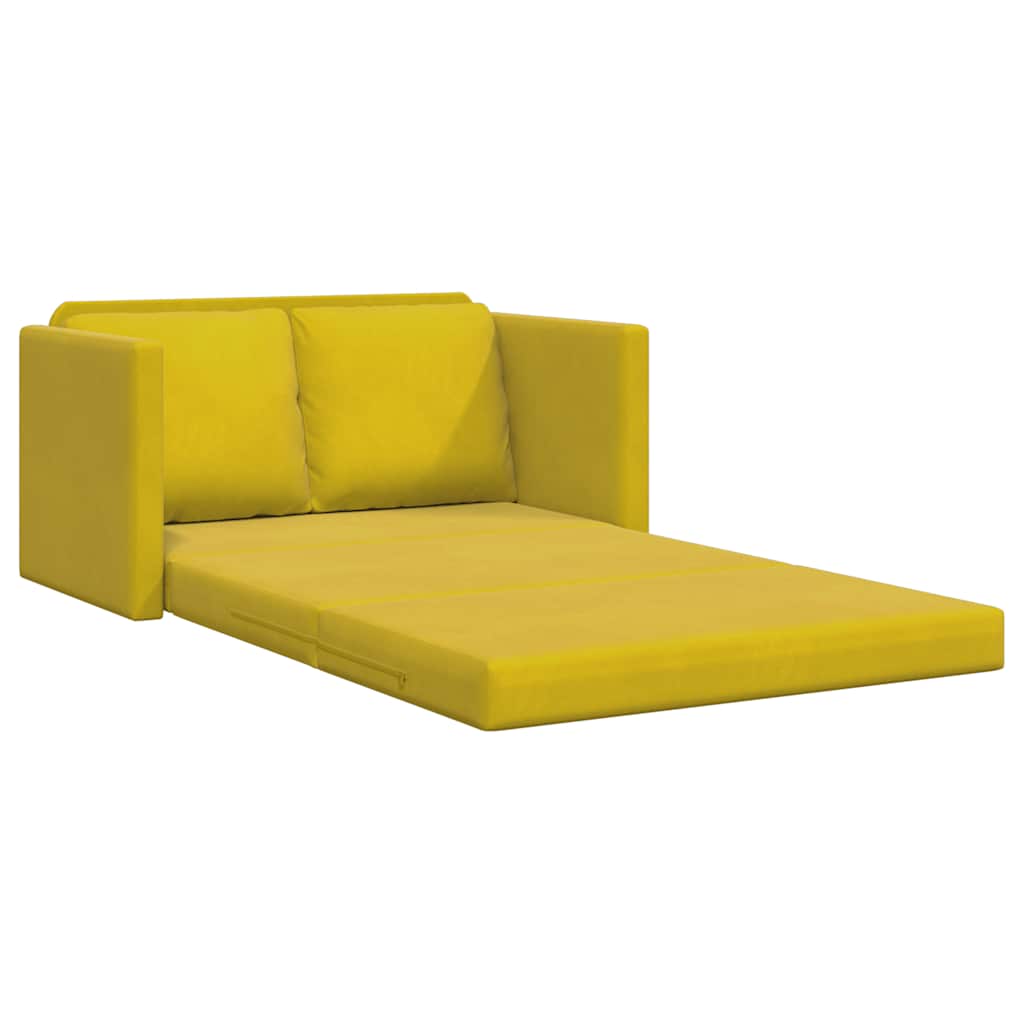 Canapé-lit 2 en 1 jaune foncé 122x204x55 cm velours - XIOS