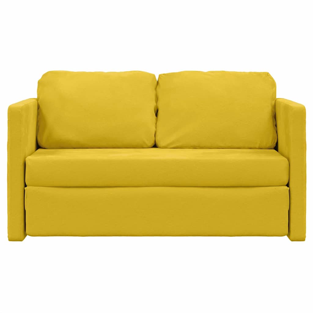Canapé-lit 2 en 1 jaune foncé 122x204x55 cm velours - XIOS