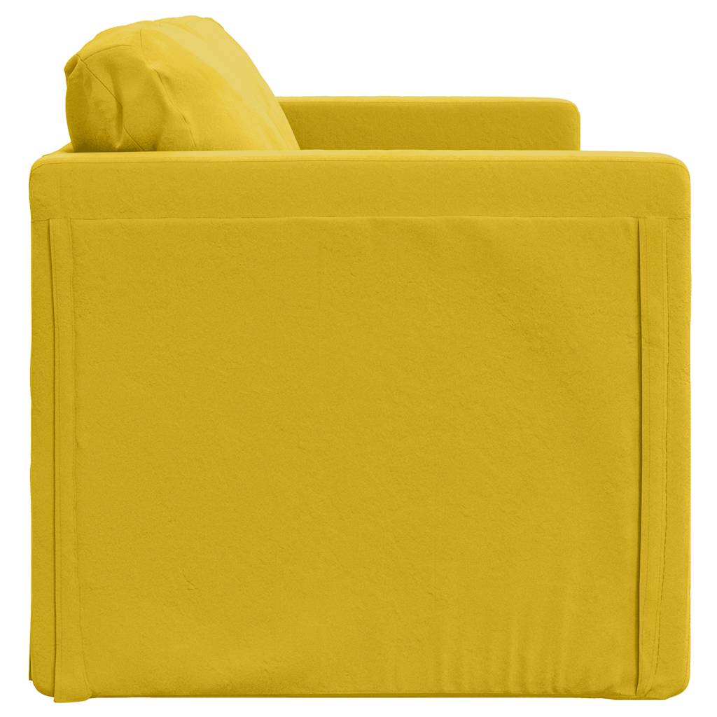 Canapé-lit 2 en 1 jaune foncé 122x204x55 cm velours - XIOS