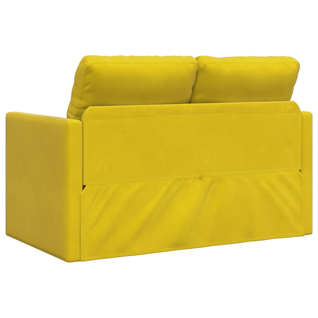 Canapé-lit 2 en 1 jaune foncé 122x204x55 cm velours - XIOS
