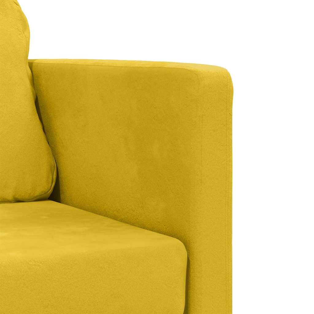 Canapé-lit 2 en 1 jaune foncé 122x204x55 cm velours - XIOS