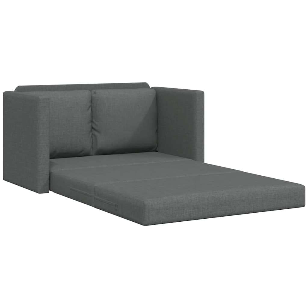 Canapé-lit 2 en 1 gris foncé 112x174x55 cm tissu