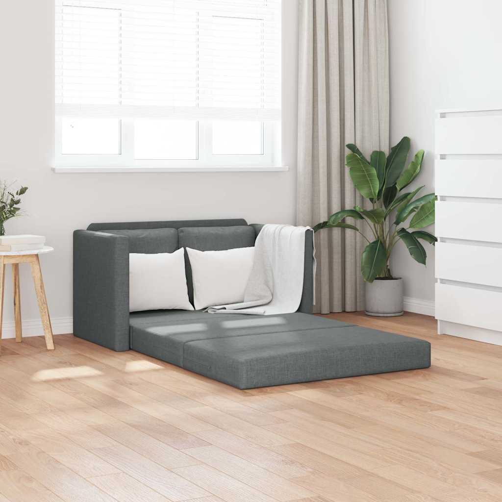 Canapé-lit 2 en 1 gris foncé 112x174x55 cm tissu - XIOS