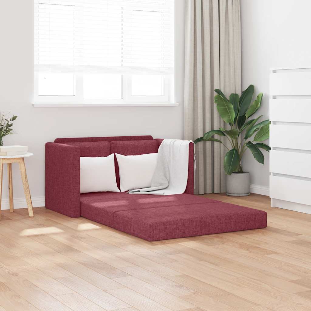 Canapé-lit 2 en 1 rouge bordeaux 112x174x55 cm tissu - XIOS