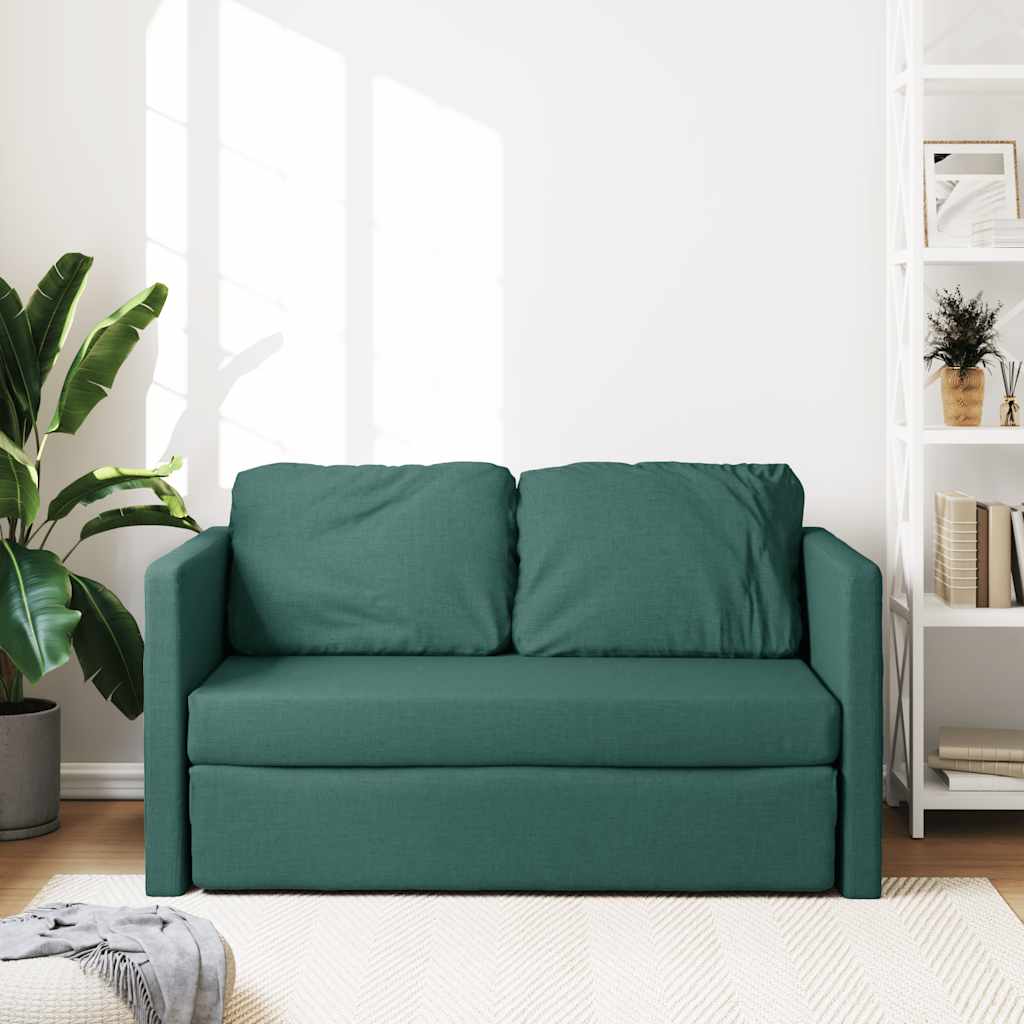 Canapé-lit 2 en 1 vert foncé 112x174x55 cm tissu - XIOS