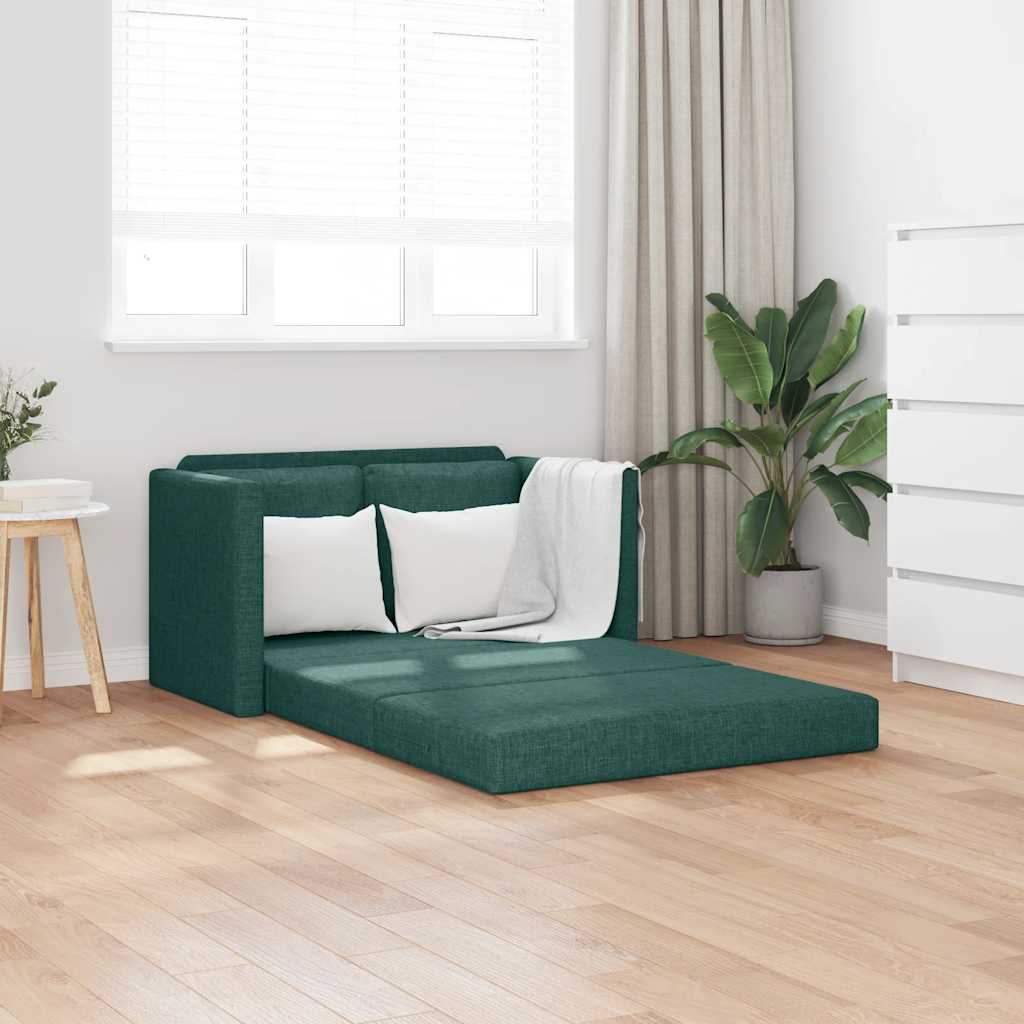 Canapé-lit 2 en 1 vert foncé 112x174x55 cm tissu - XIOS