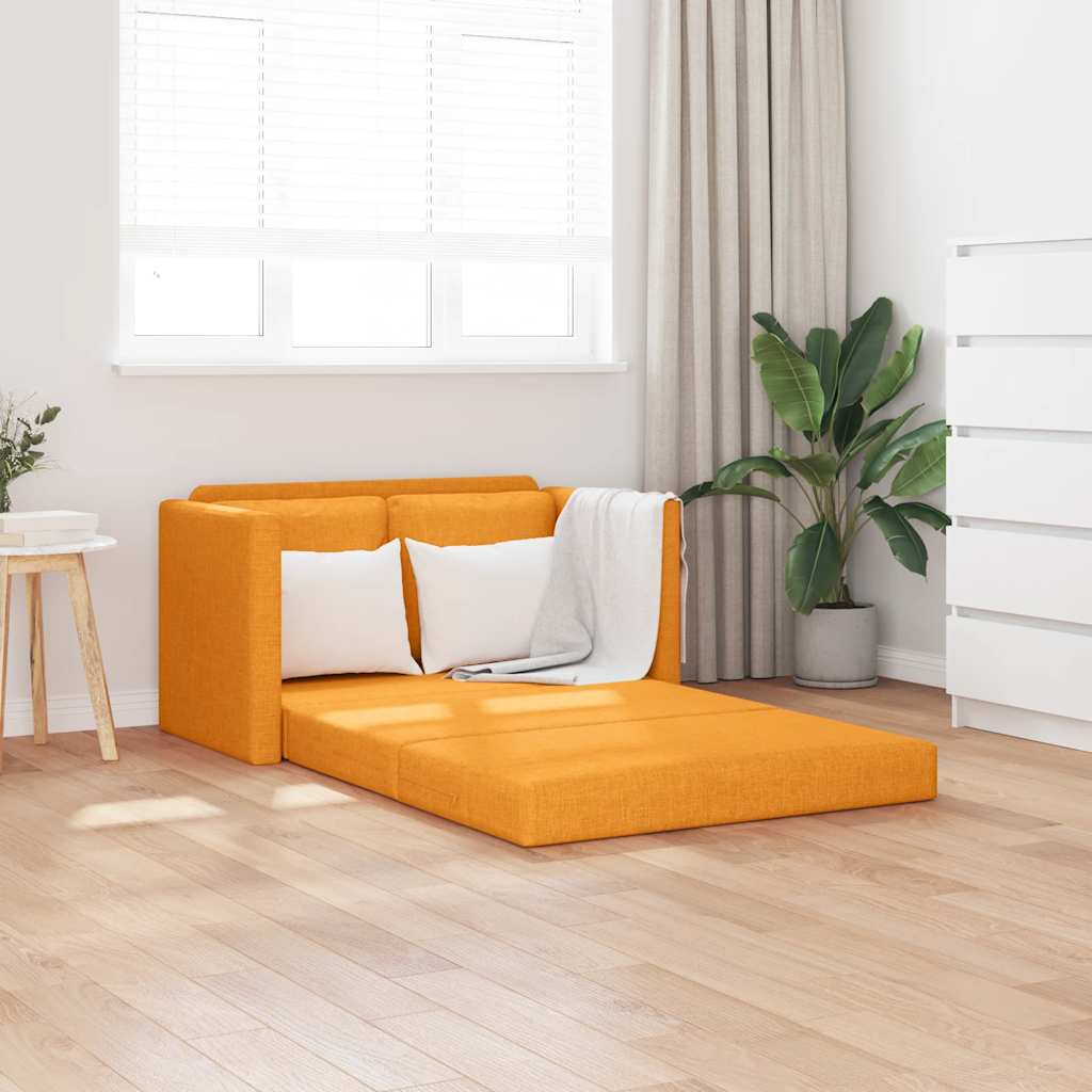 Canapé-lit 2 en 1 jaune foncé 112x174x55 cm tissu - XIOS