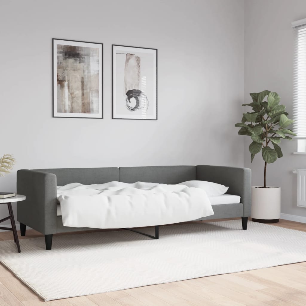 Lit de repos sans matelas gris foncé 80x200 cm tissu - XIOS