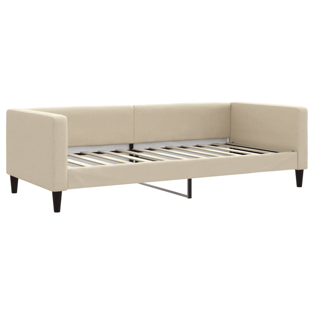 Lit de repos sans matelas crème 90x200 cm tissu - XIOS