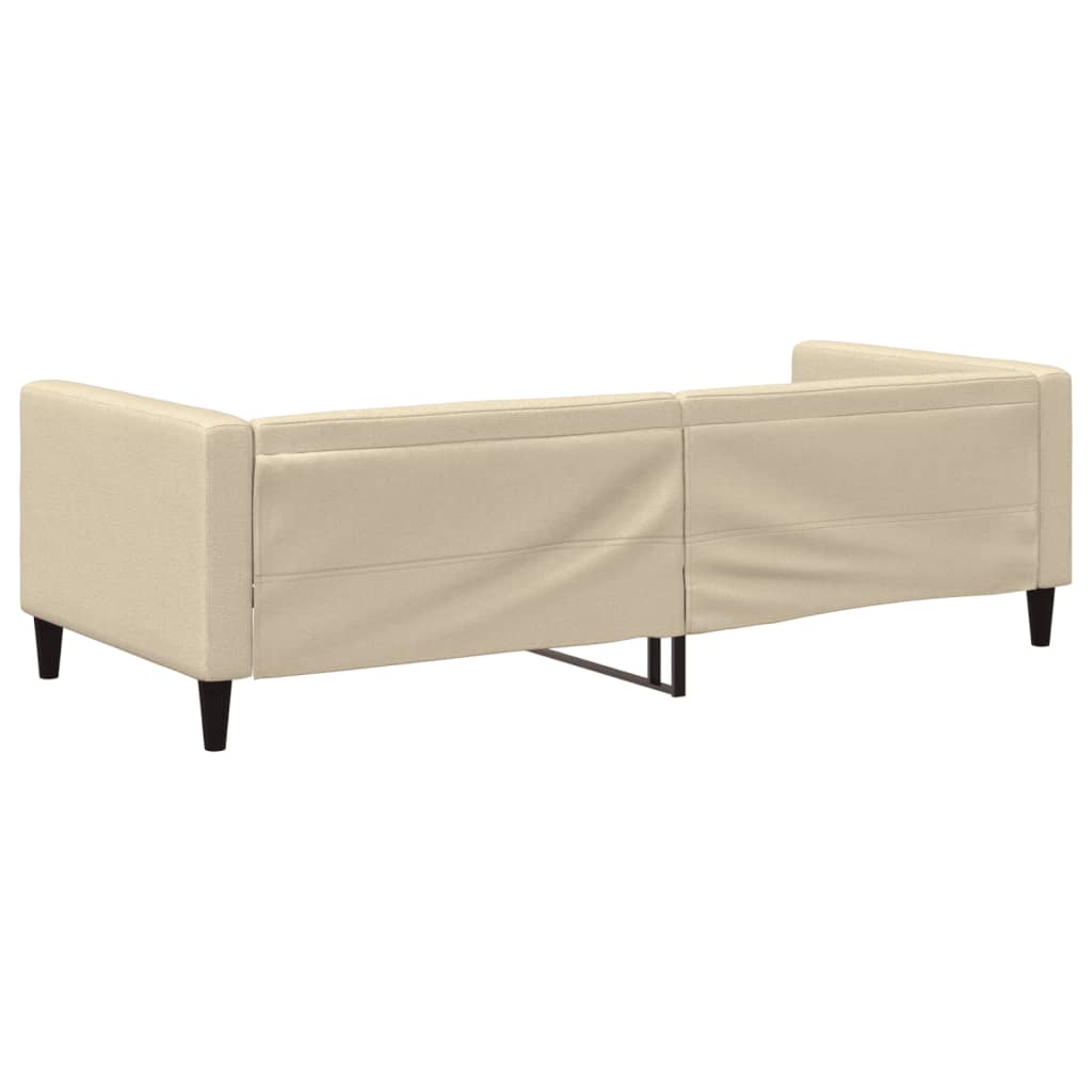 Lit de repos sans matelas crème 90x200 cm tissu - XIOS