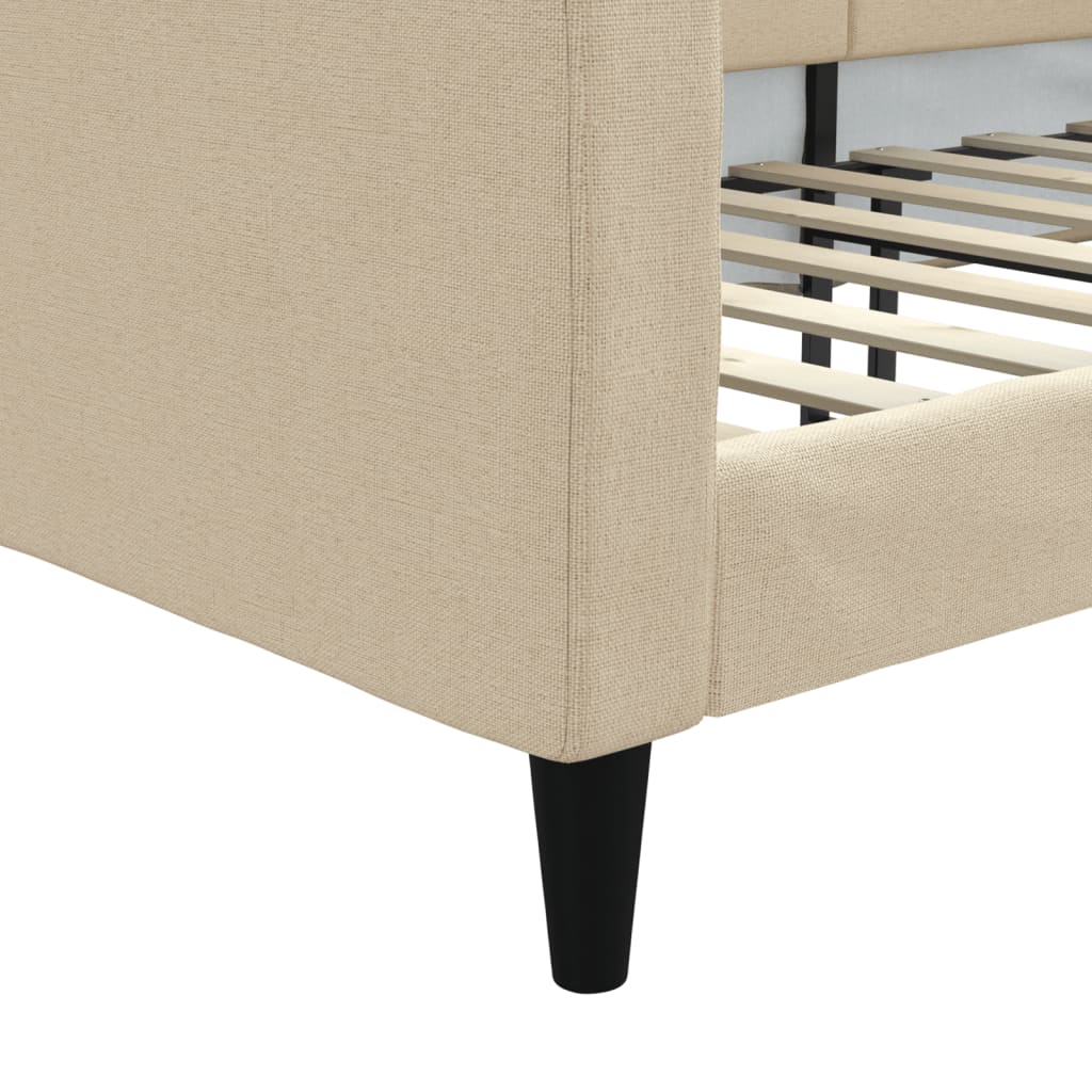 Lit de repos sans matelas crème 90x200 cm tissu - XIOS