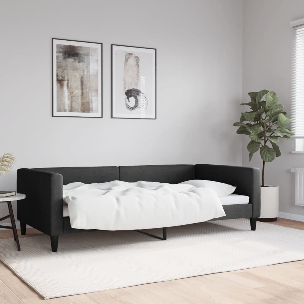Lit de repos sans matelas noir 100x200 cm tissu - XIOS