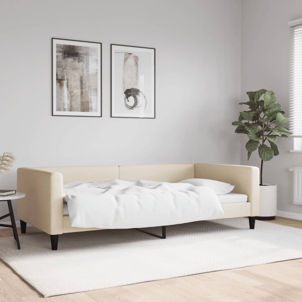 Lit de repos crème 100x200 cm tissu - XIOS