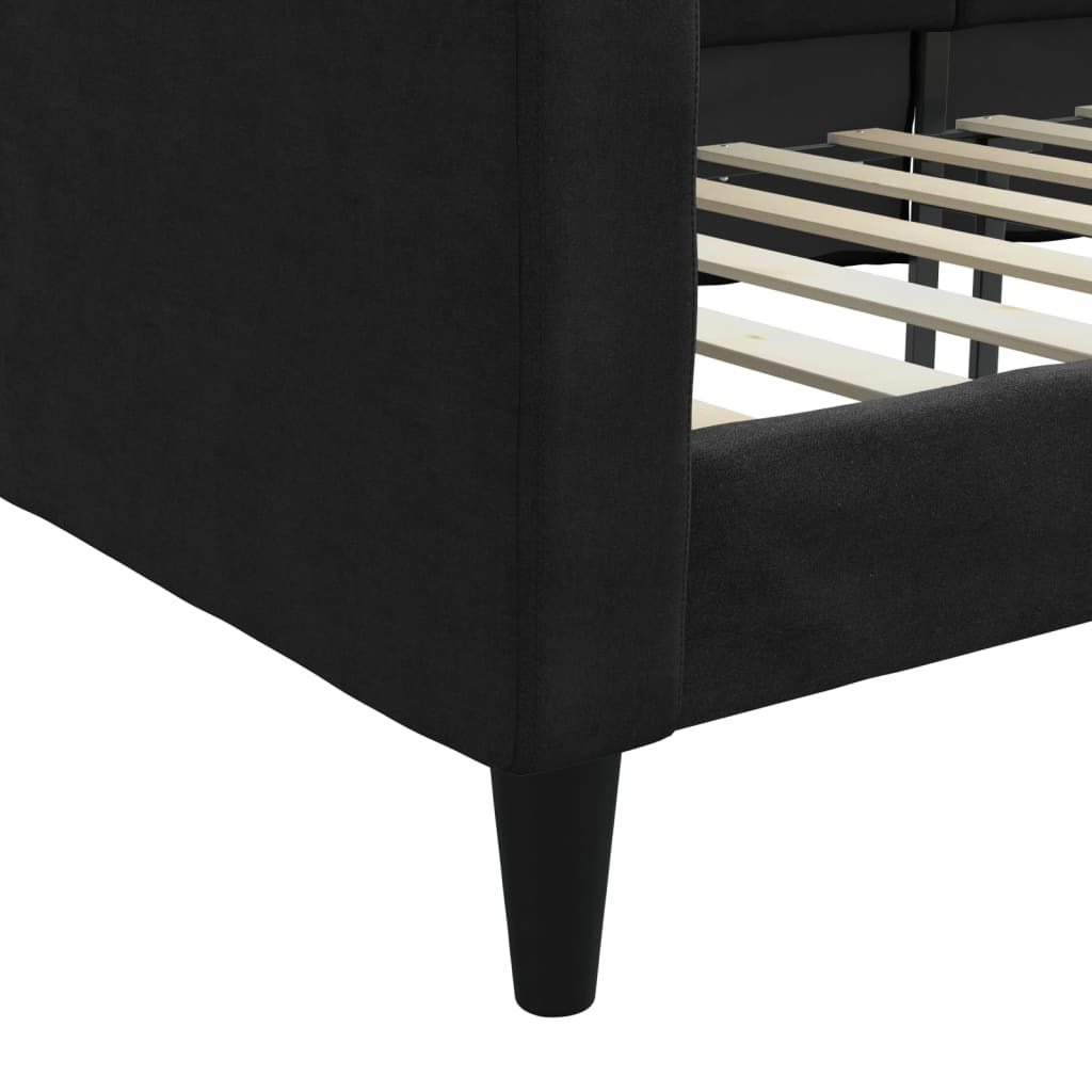 Lit de repos sans matelas noir 90x190 cm tissu - XIOS