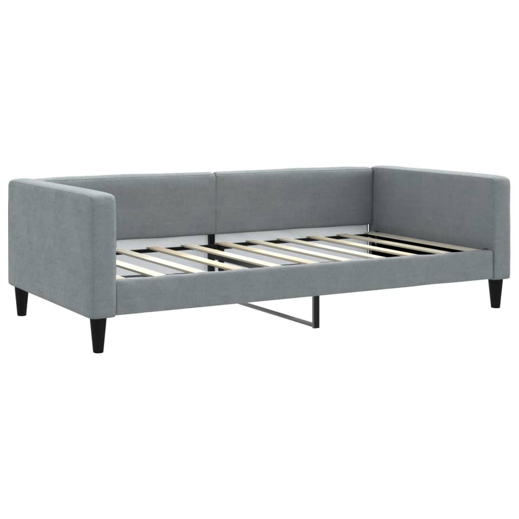 Lit de jour gris clair 100x190 cm tissu