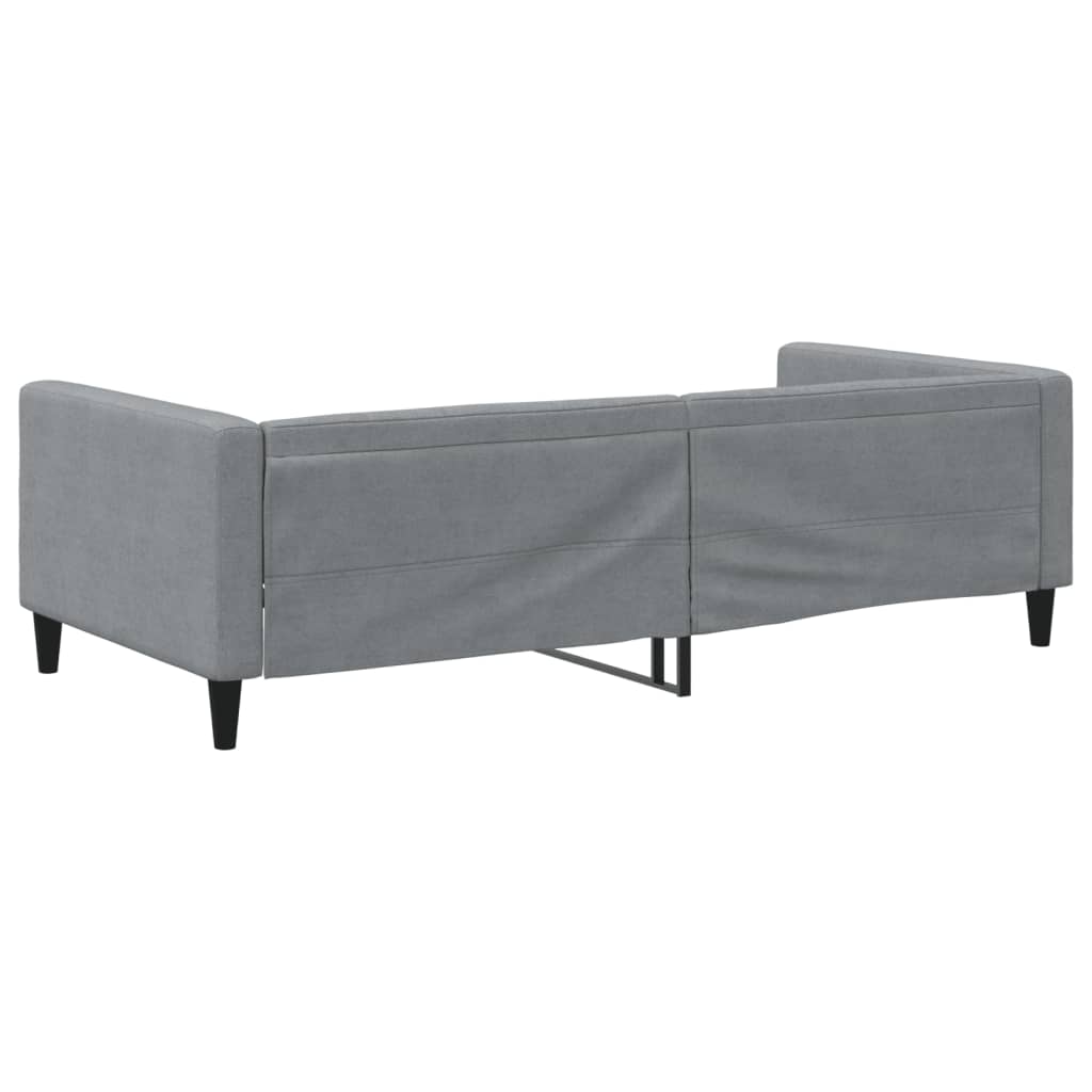 Lit de jour gris clair 100x190 cm tissu