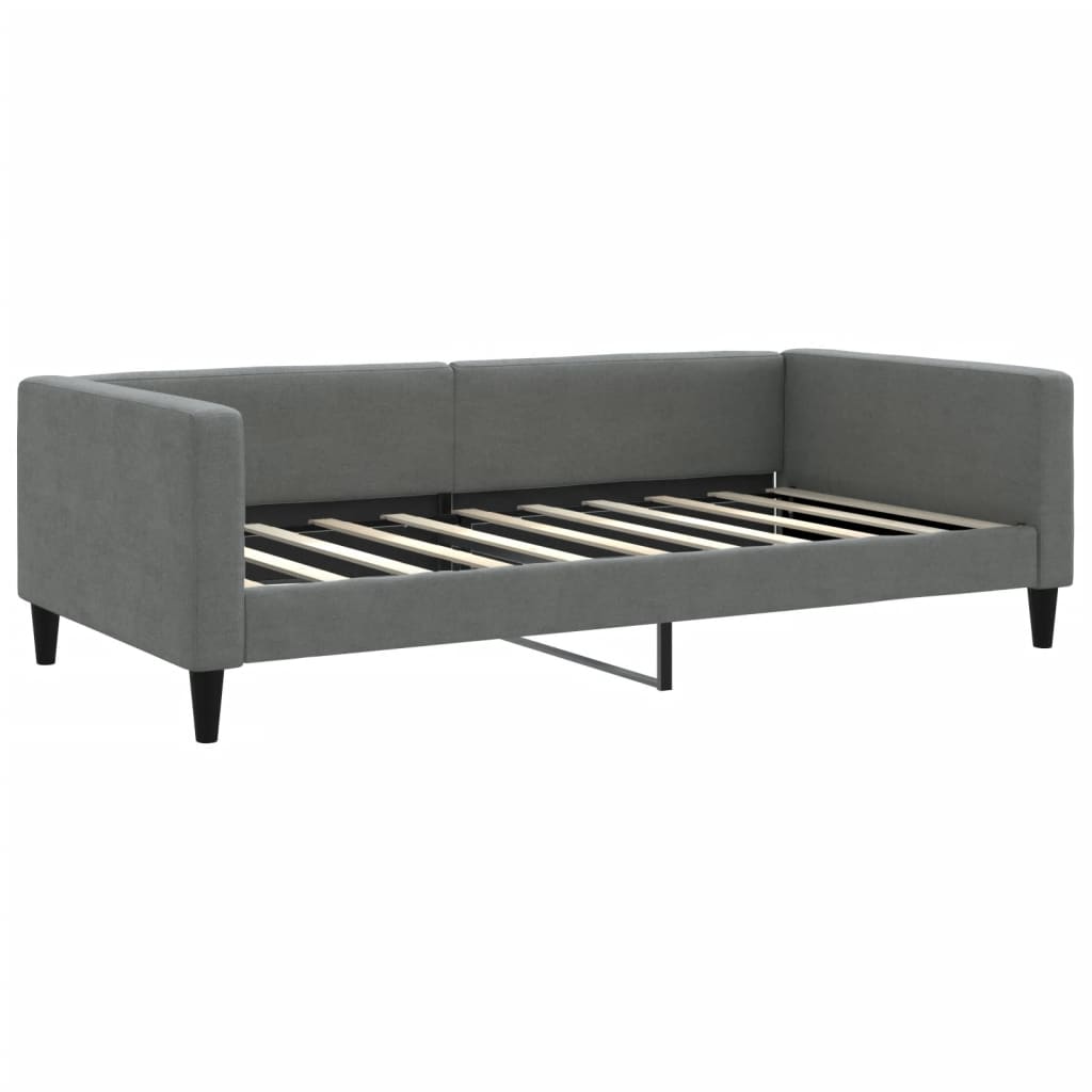 Lit de jour gris foncé 100x190 cm tissu - XIOS